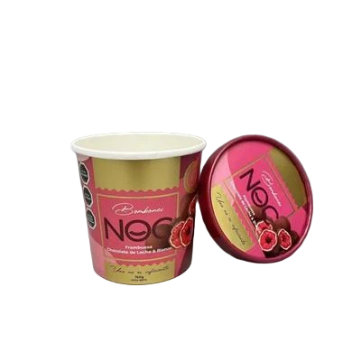 Vaso de papel de helado brillante con impresión UV de 12 oz